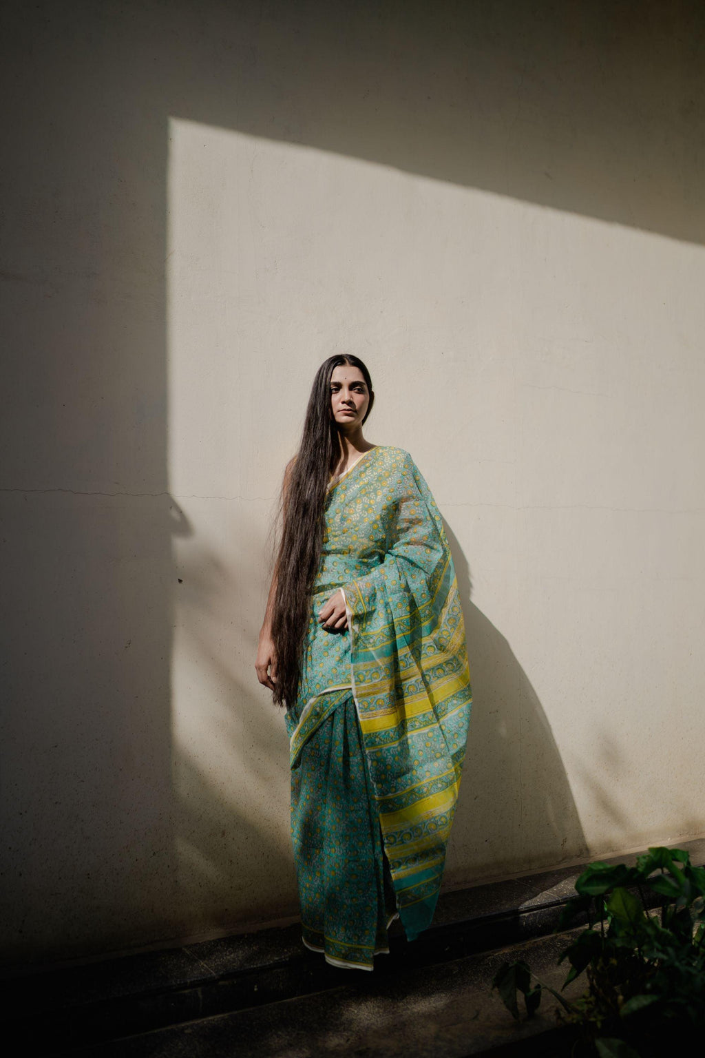Kaisori Bagh Rajanigandha Kota blockprinted silk cotton saree Kaisori