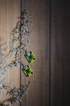 Kaisori Blue Pottery Earrings - Tile yellow Kaisori