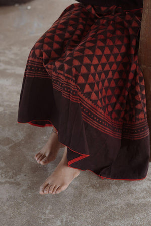 Kaisori Dabu Skirt -  Triad Red and black Kaisori
