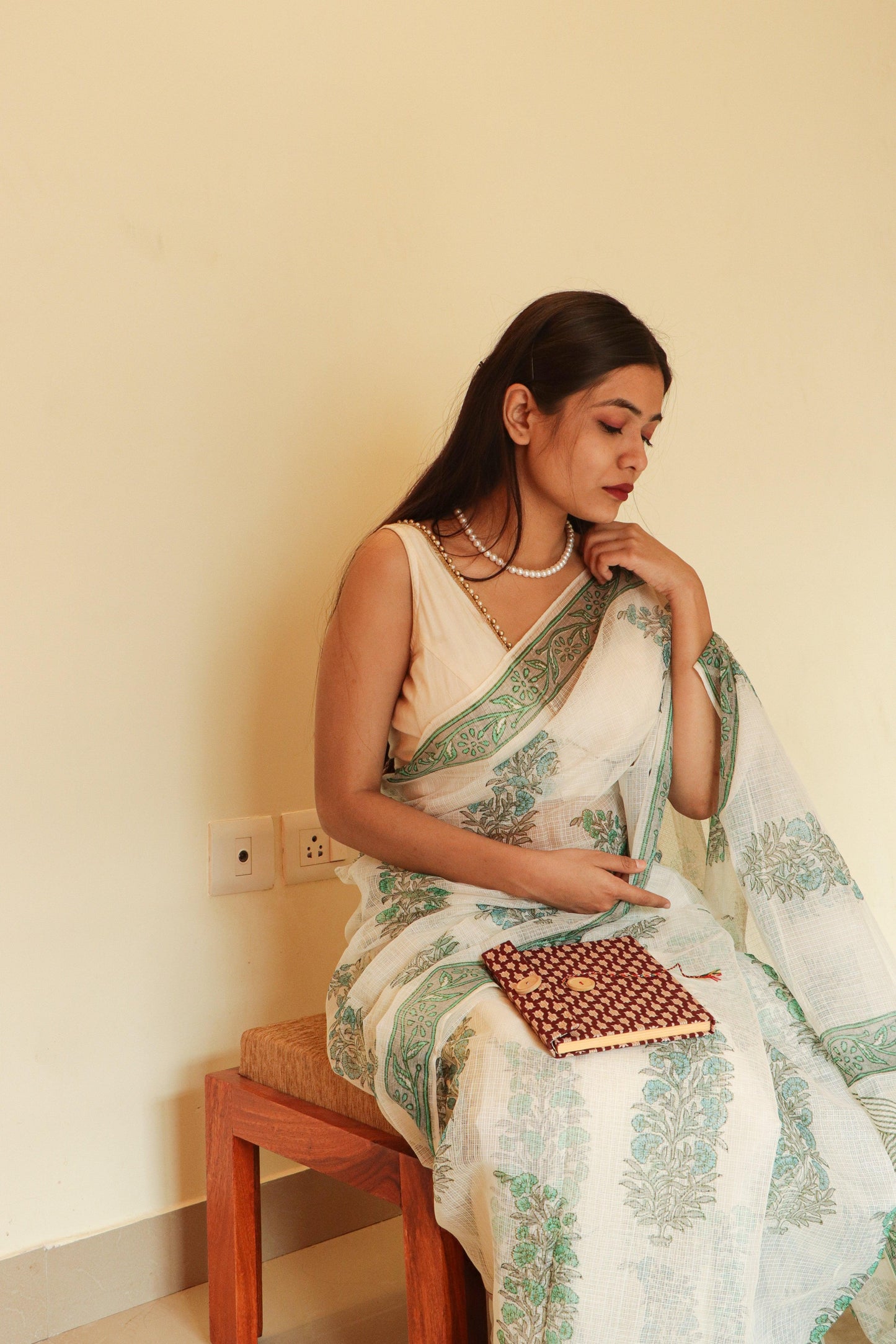 Kaisori Gulmohar Bagh Kota blockprinted saree Kaisori