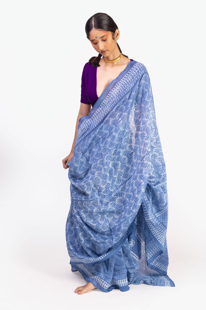 Kaisori Inayaat light blue Shibori print saree Kaisori