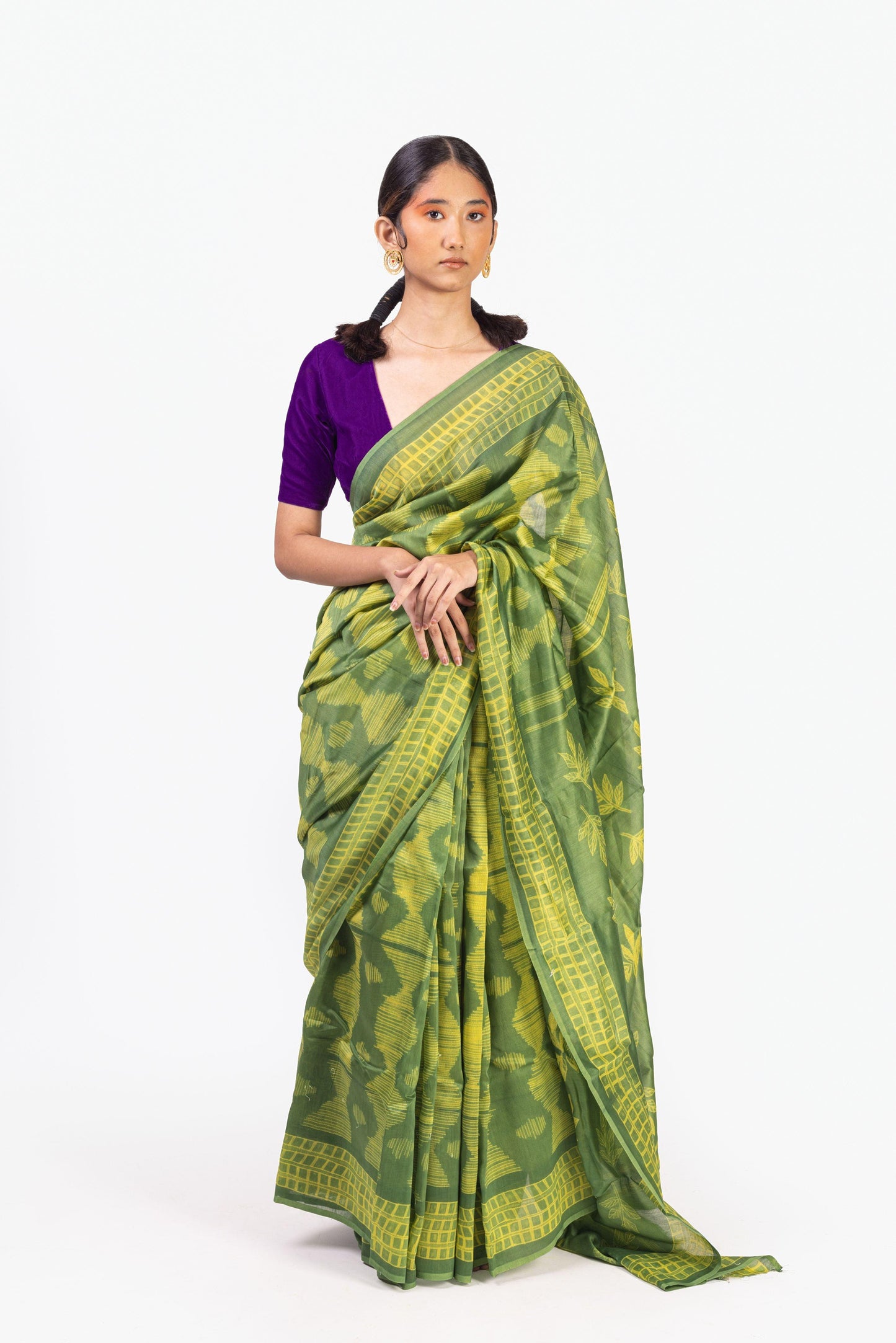 Kaisori Inayaat light green Shibori print saree Kaisori