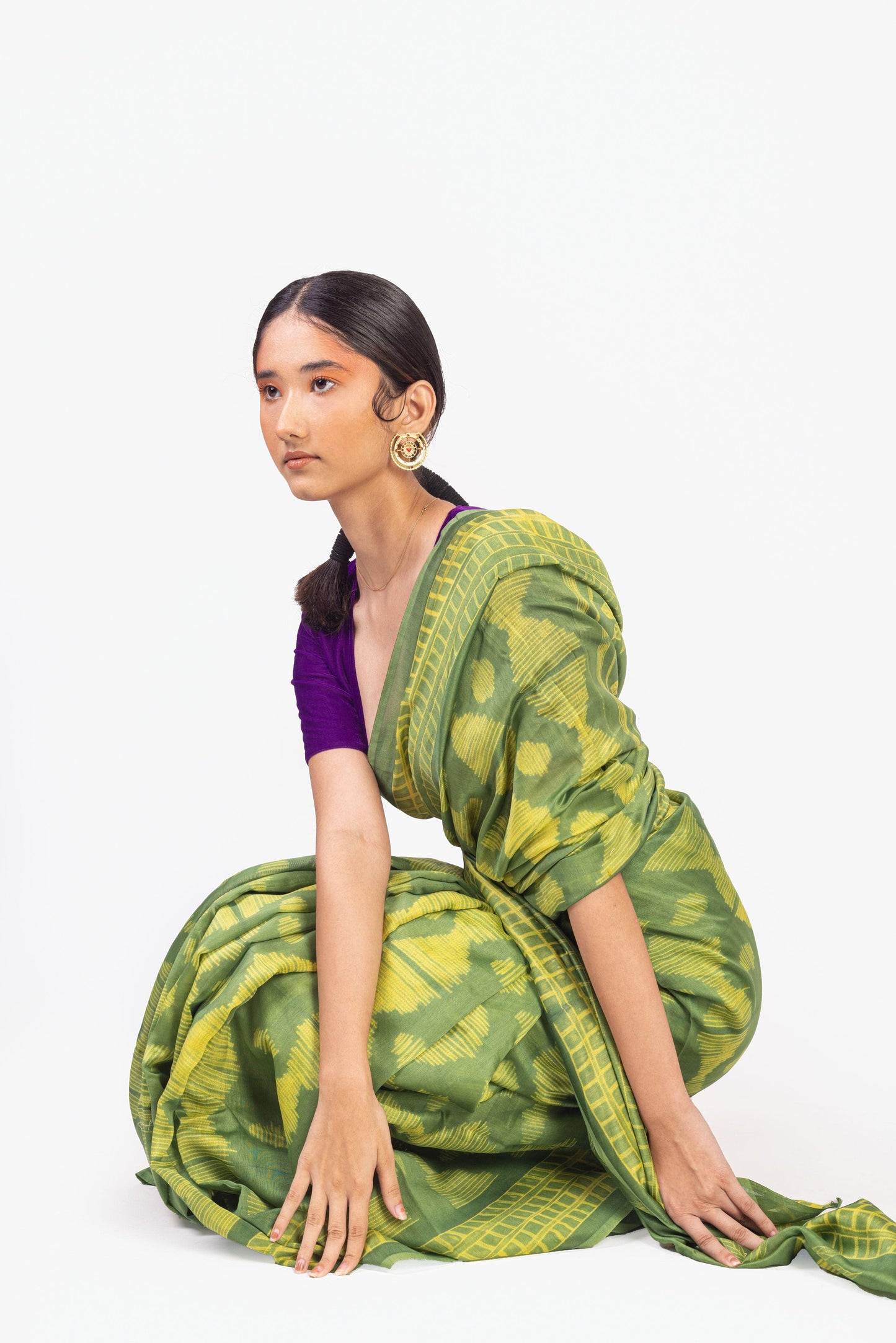 Kaisori Inayaat light green Shibori print saree Kaisori