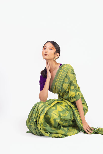 Kaisori Inayaat light green Shibori print saree Kaisori