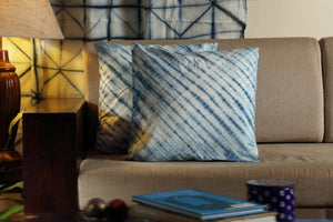 Kaisori Indigo Cushion cover - Stripes design Kaisori