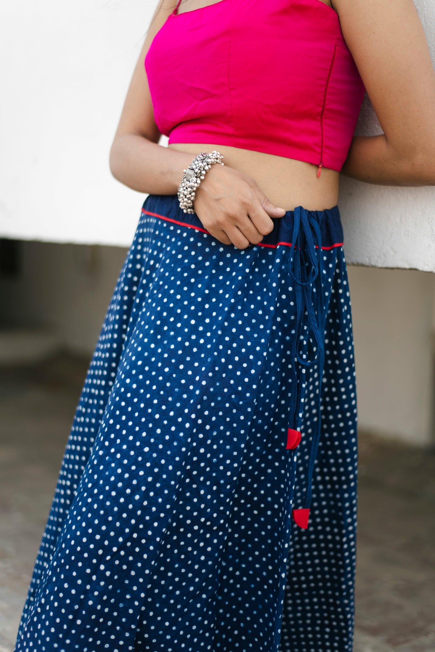 Kaisori Indigo Skirt - Polka dot Kaisori