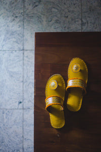 Kaisori Kutch handcrafted Yellow  slippers Kaisori