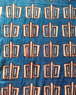 Kaisori Malhar DabU Indigo handblockprinted Balotra bedsheet Kaisori