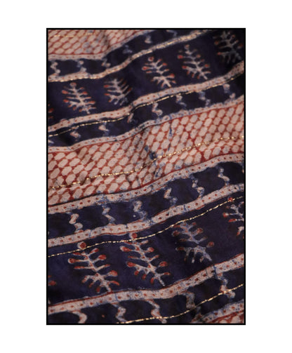 Kaisori Malhar - Dabu Pharad Indigo handblockprinted Silk Cotton saree Kaisori