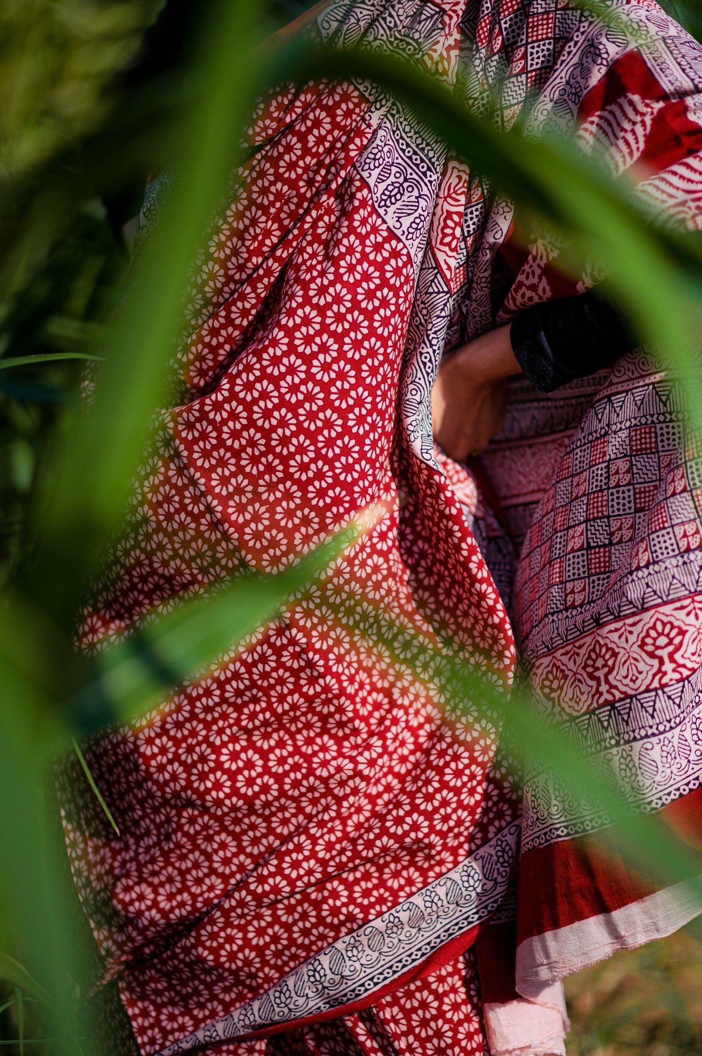 Kaisori Nandana - Leher Bagh handblockprinted cotton saree Kaisori