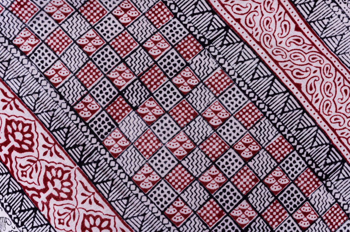 Kaisori Nandana - Leher Bagh handblockprinted cotton saree Kaisori