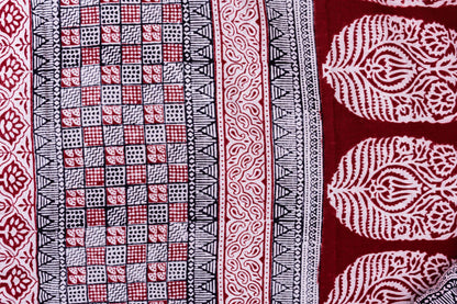 Kaisori Nandana - Leher Bagh handblockprinted cotton saree Kaisori