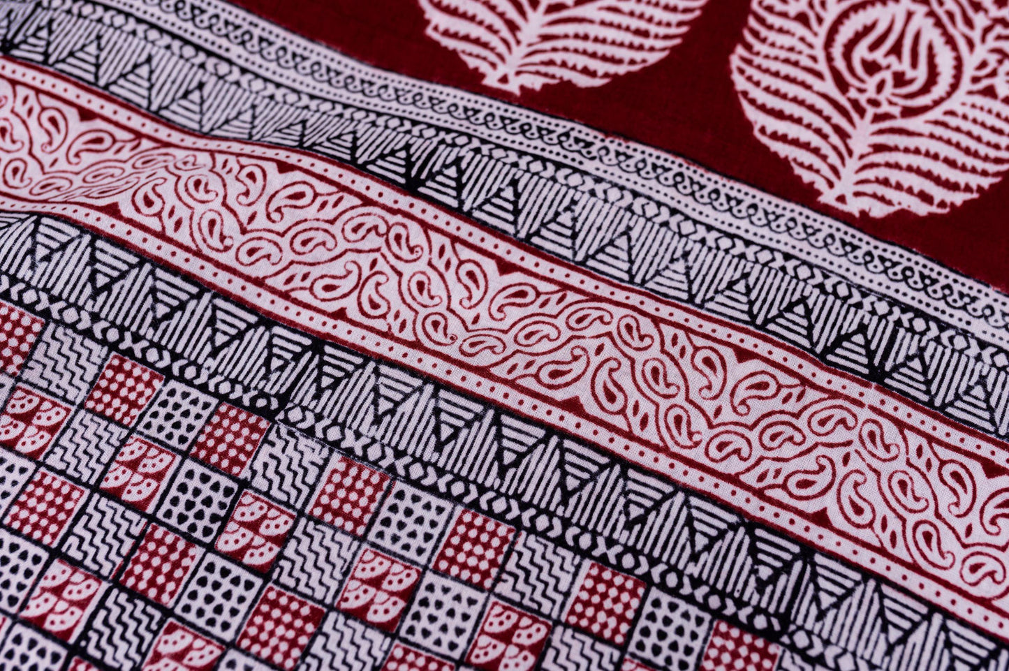 Kaisori Nandana - Leher Bagh handblockprinted cotton saree Kaisori