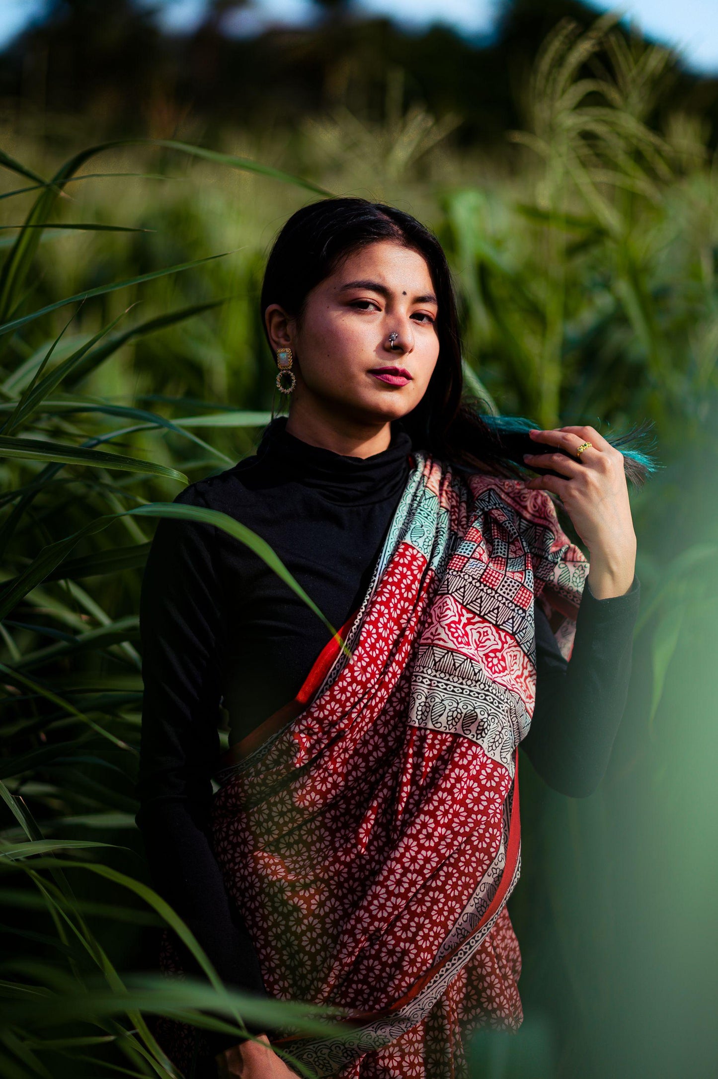 Kaisori Nandana - Leher Bagh handblockprinted cotton saree Kaisori