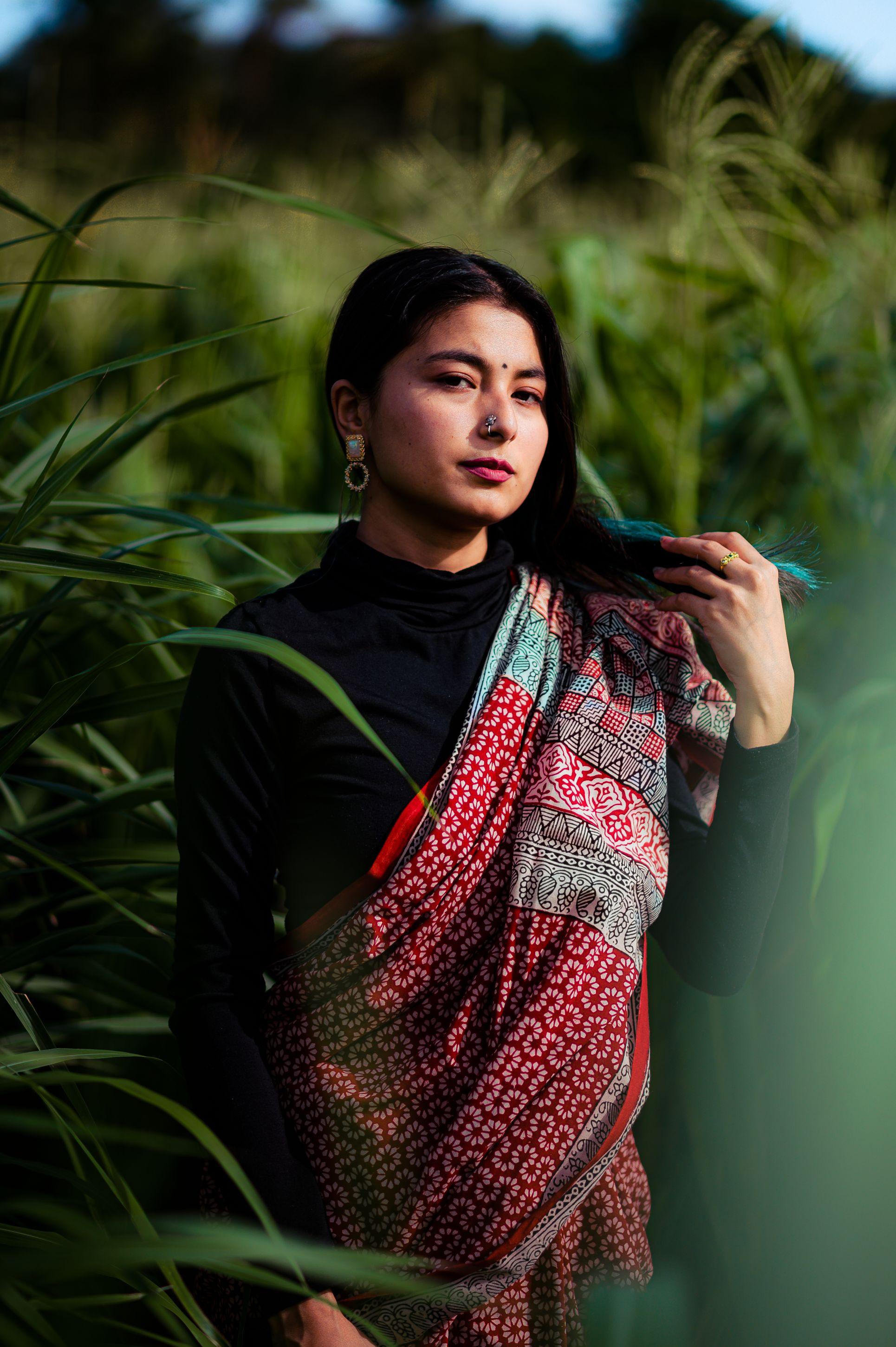 Kaisori Nandana - Leher Bagh handblockprinted cotton saree Kaisori