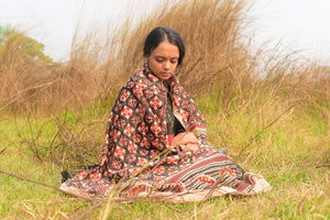 Kaisori Noor collection - Dabu Balotra silk cotton dupatta Kaisori