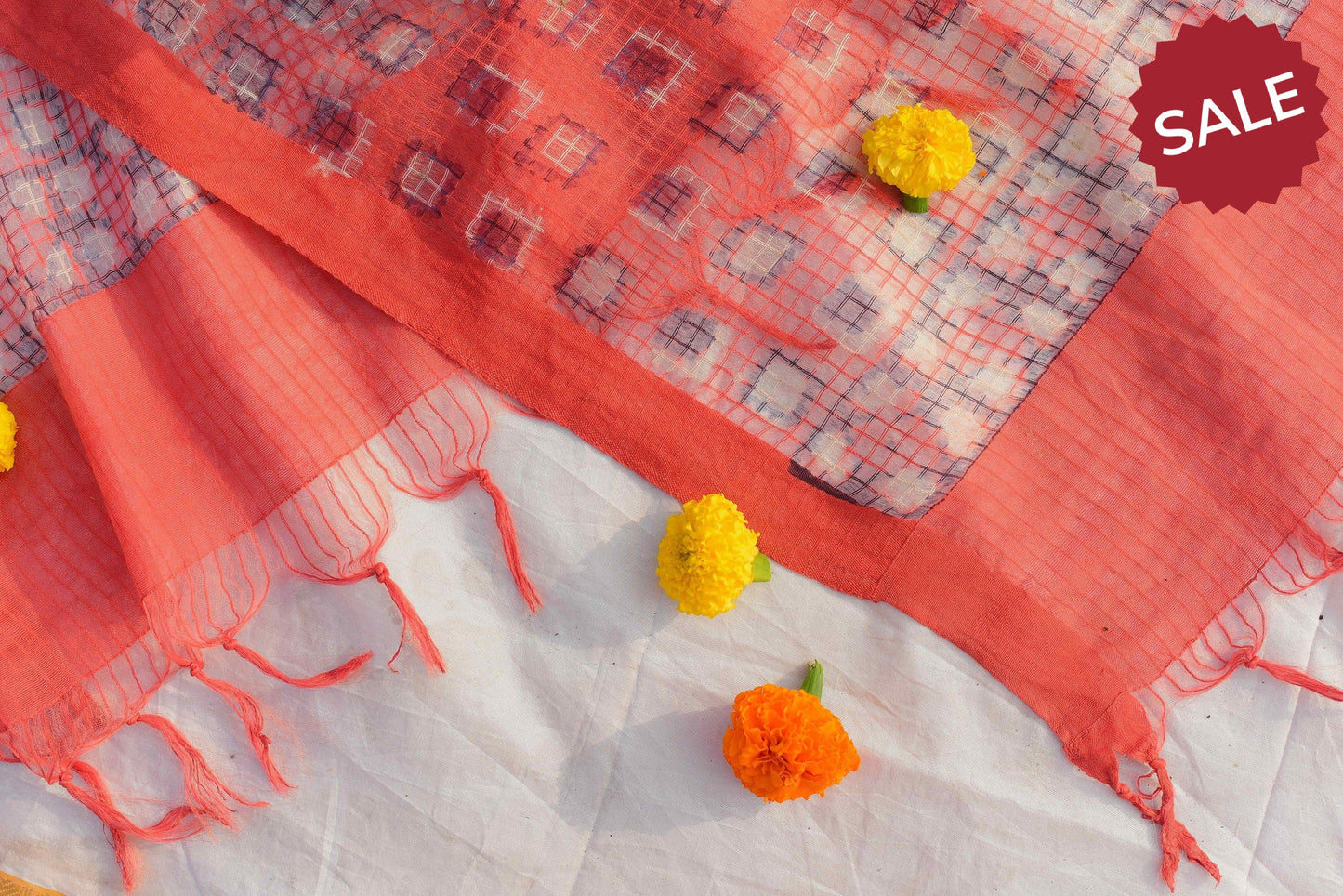 Kaisori Noor collection - Linen block printed dupatta Kaisori