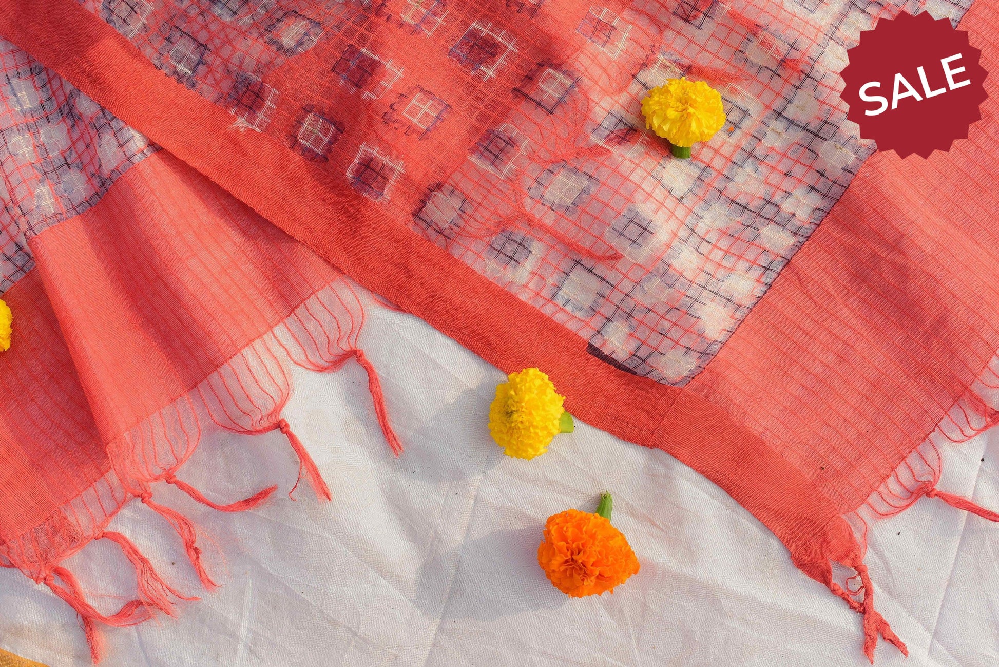 Kaisori Noor collection - Linen block printed dupatta Kaisori