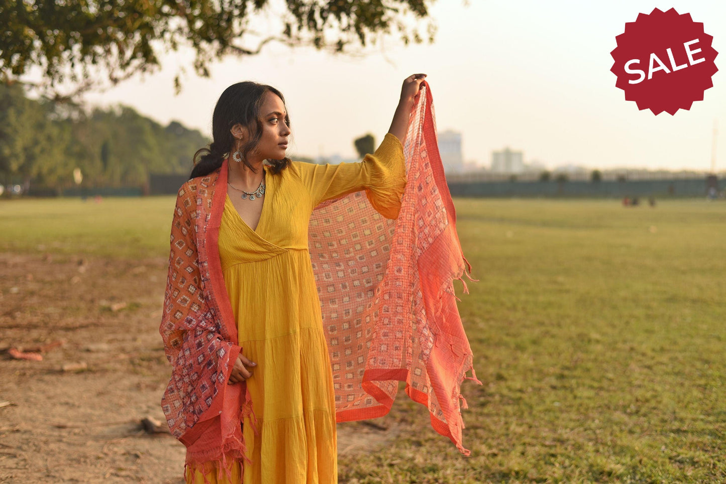 Kaisori Noor collection - Linen block printed dupatta Kaisori