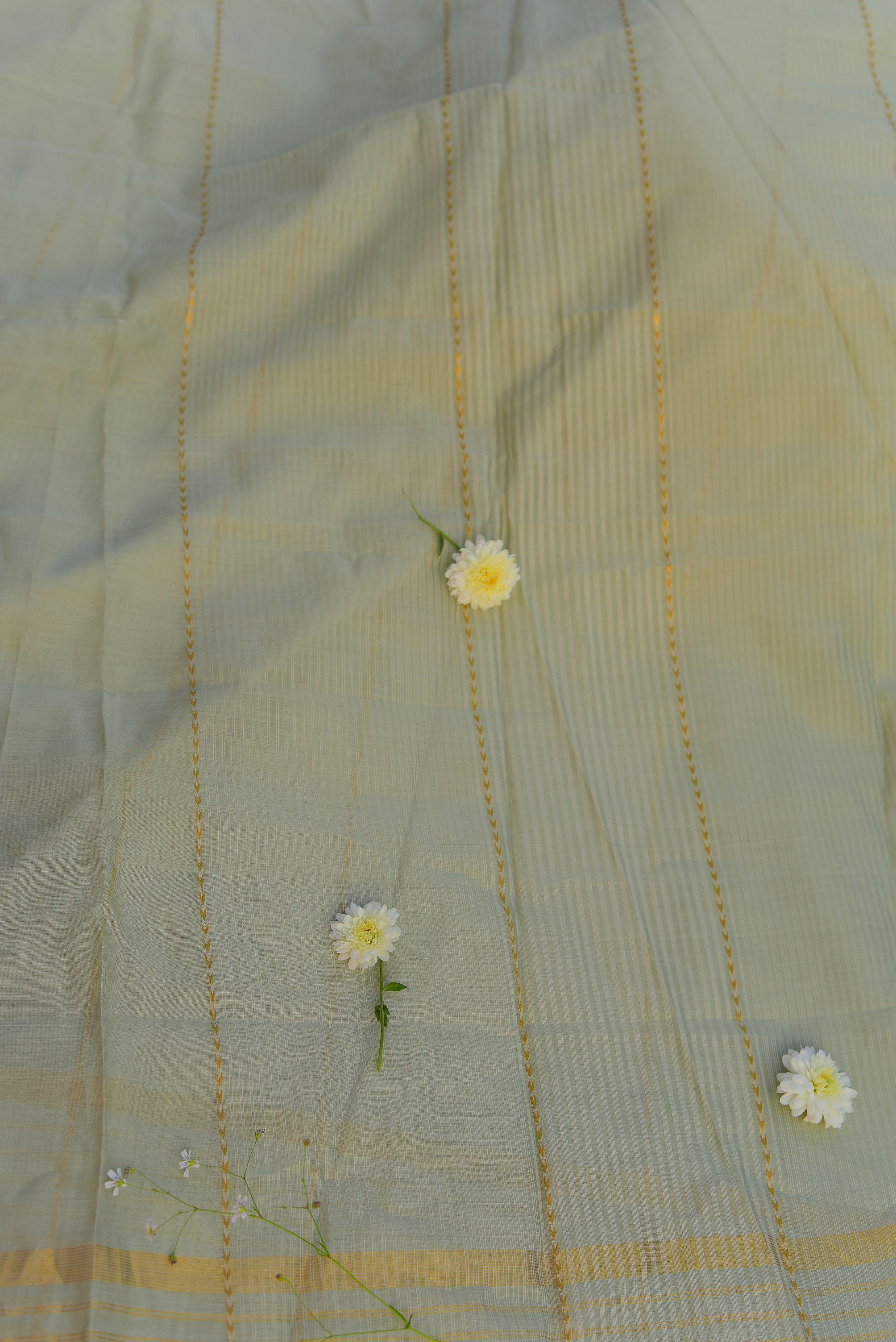 Kaisori Noor collection - Maheswari green silk cotton dupatta Kaisori