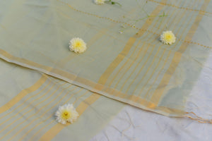 Kaisori Noor collection - Maheswari green silk cotton dupatta Kaisori