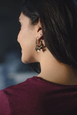 Kaisori Toda Silver - Chandbala earrings Kaisori