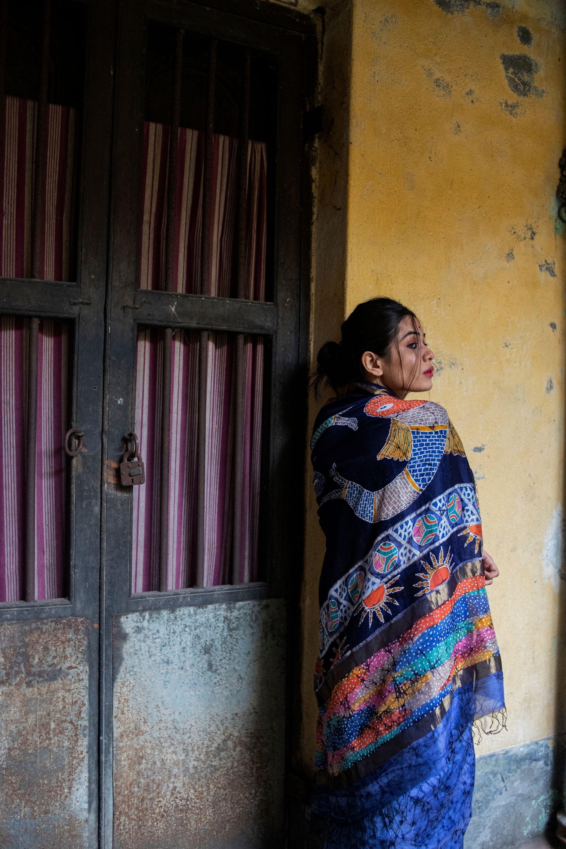 Matsya - Narmada Batik Maheswari saree Kaisori