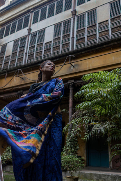 Matsya - Narmada Batik Maheswari saree Kaisori