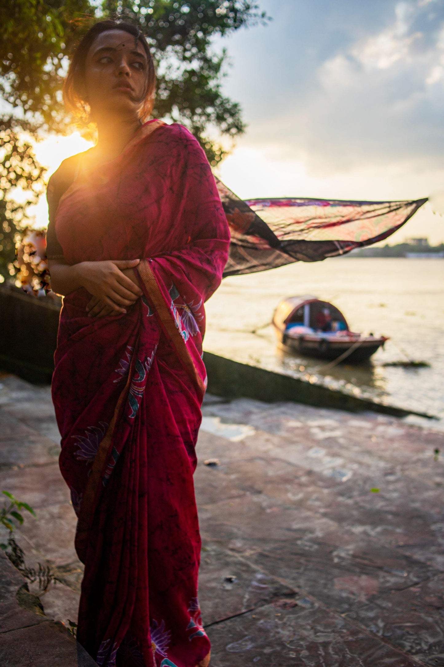 Mayura - Narmada Batik Maheswari saree Kaisori