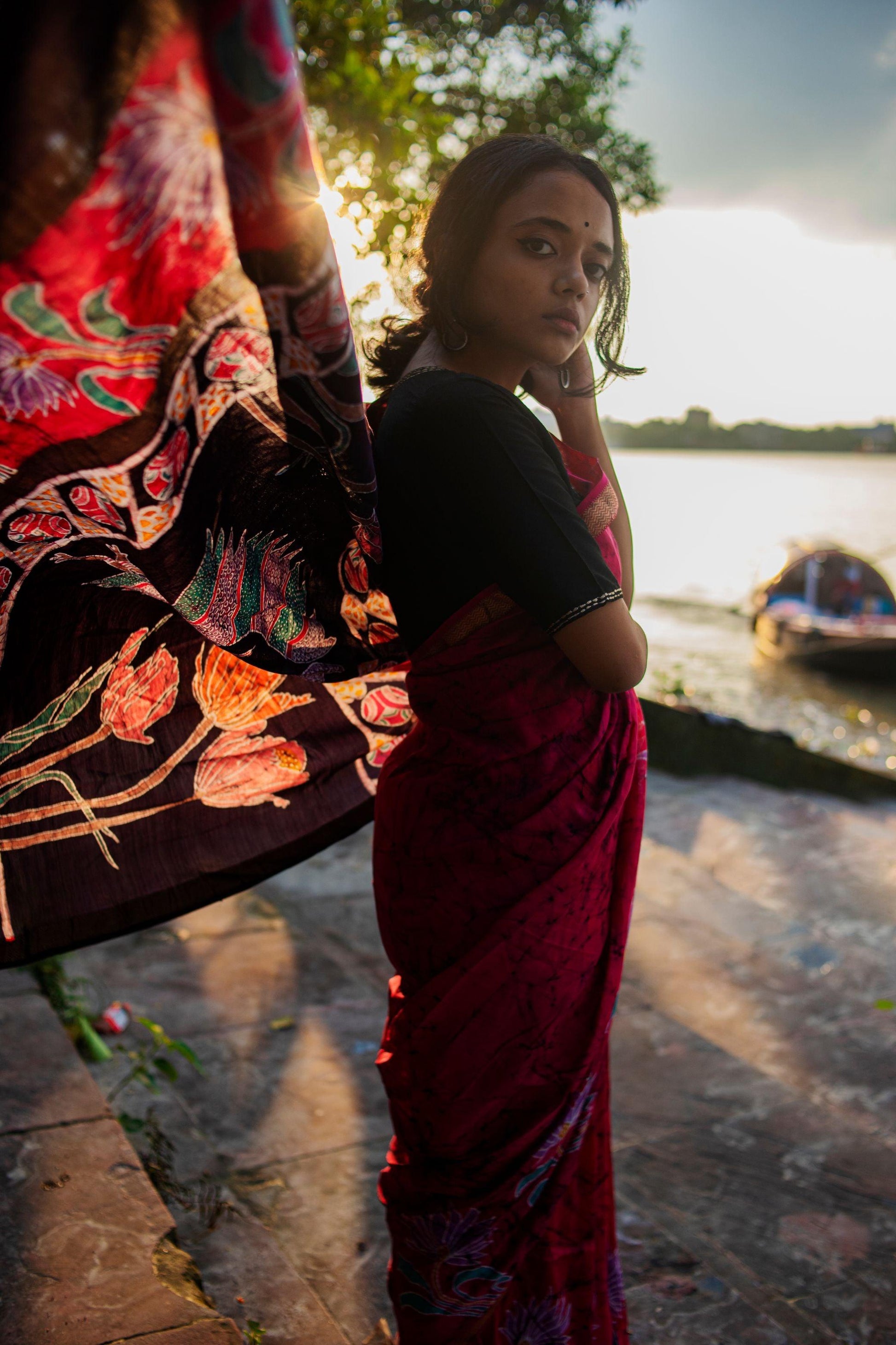 Mayura - Narmada Batik Maheswari saree Kaisori