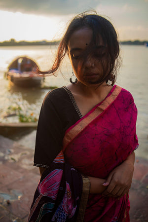 Mayura - Narmada Batik Maheswari saree Kaisori