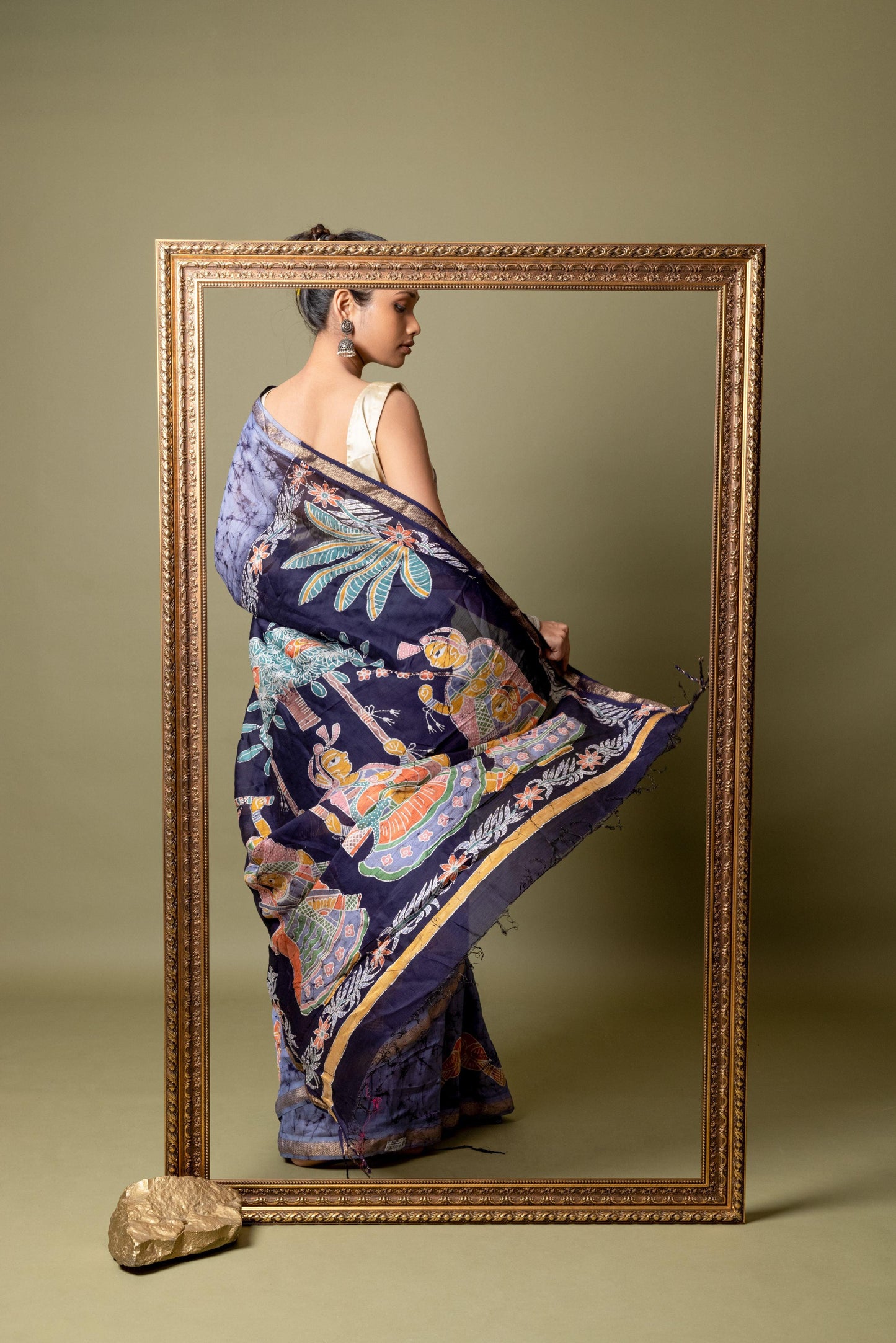 Narmada - Dulhan Batik Phad Maheswari saree Kaisori