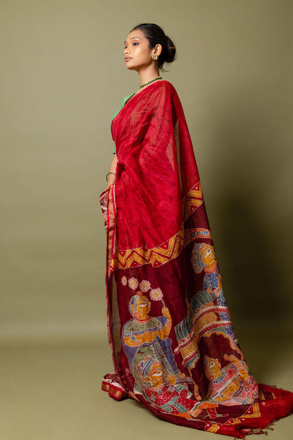 Narmada -Dulhan Batik Phad Maheswari saree Kaisori