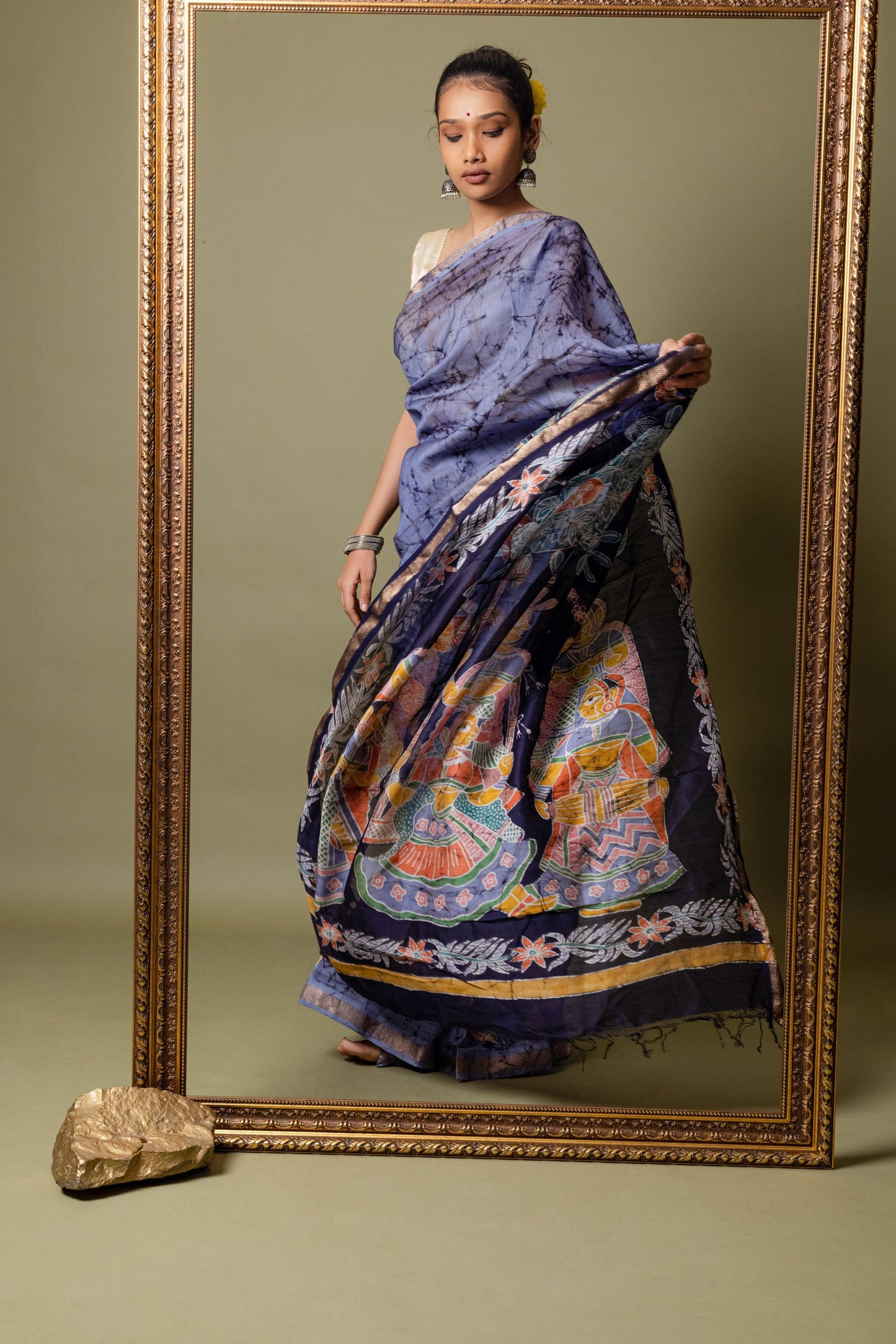 Narmada - Dulhan Batik Phad Maheswari saree Kaisori