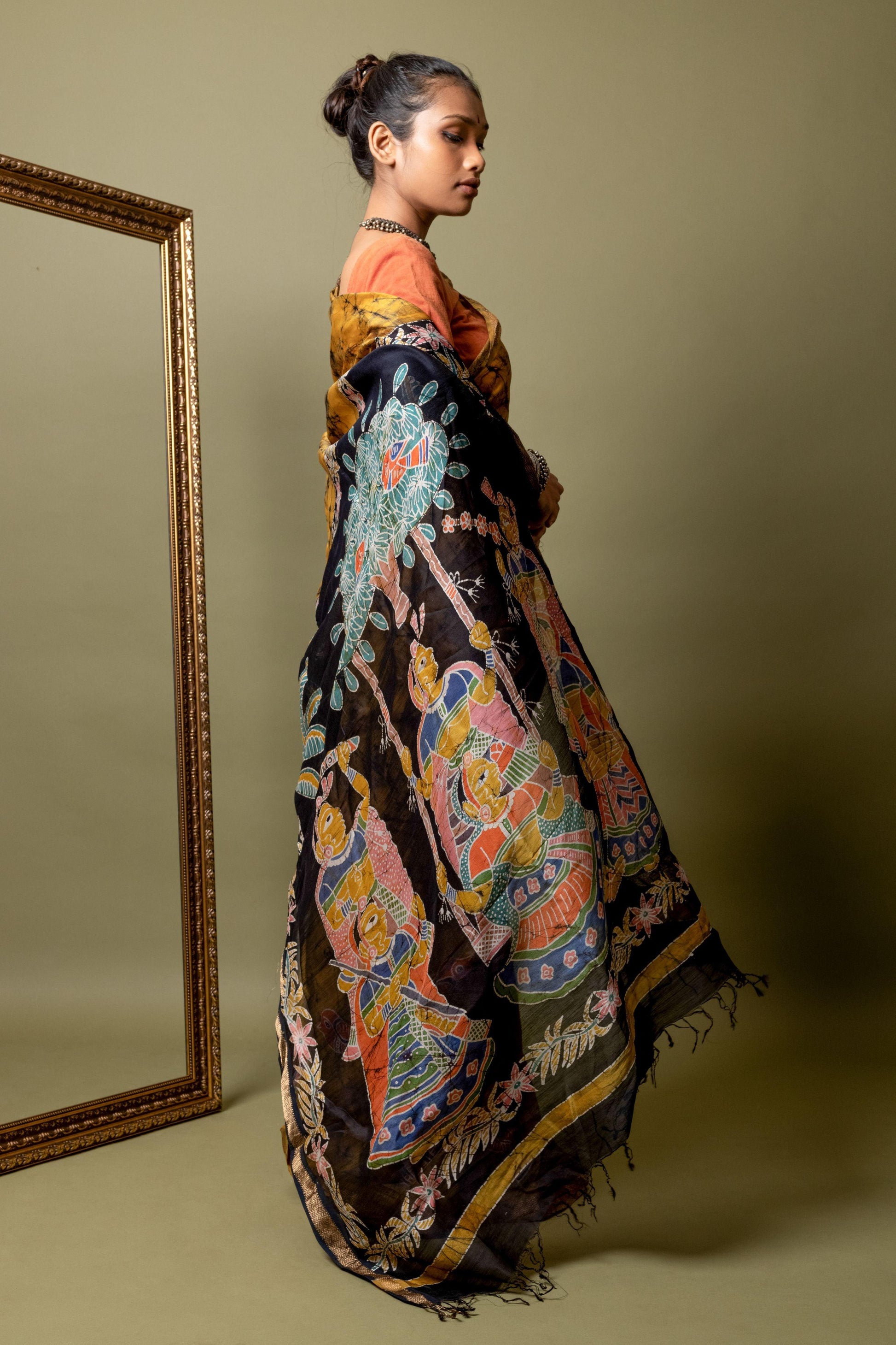 Narmada - Shagun Batik Phad Maheswari saree Kaisori