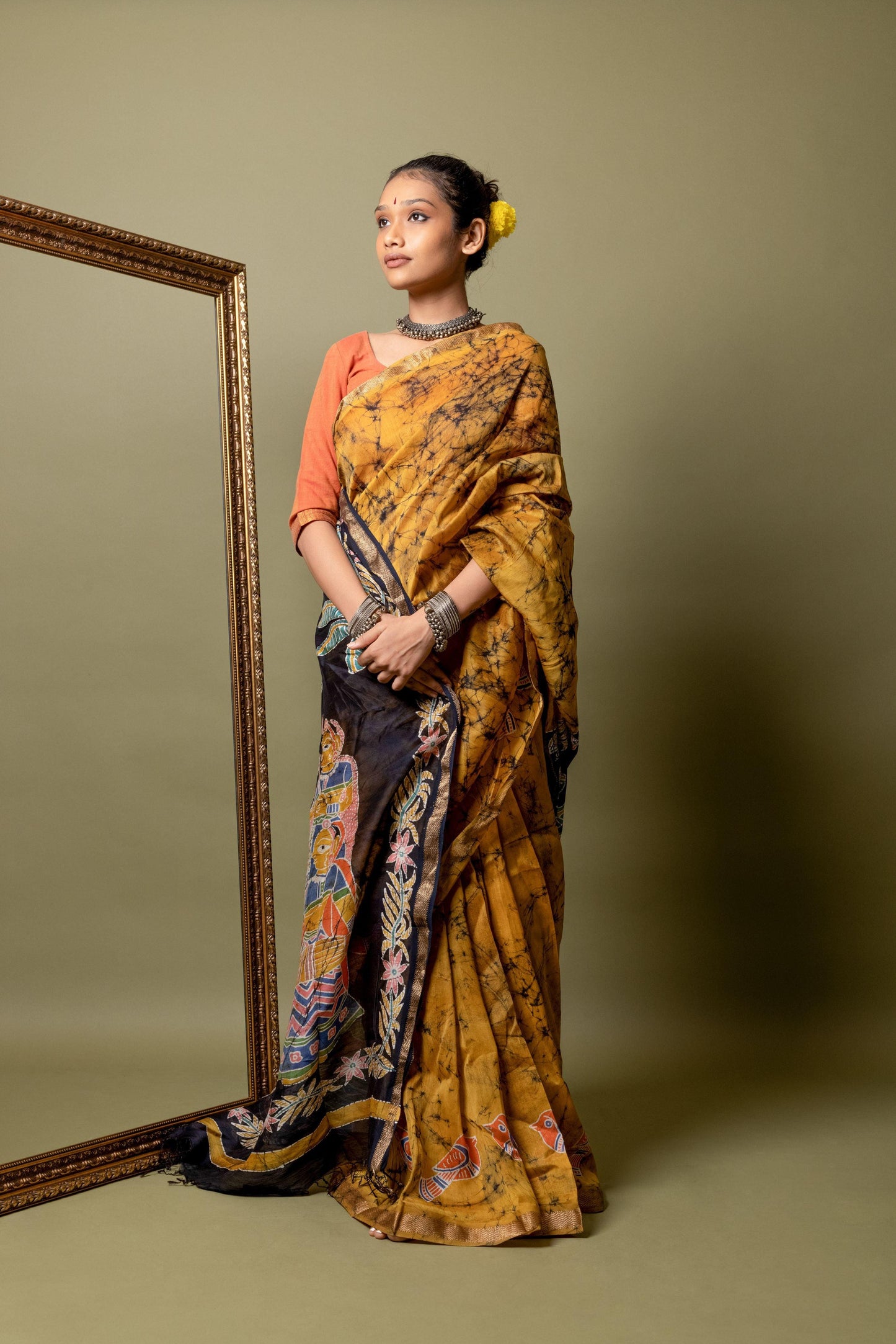 Narmada - Shagun Batik Phad Maheswari saree Kaisori