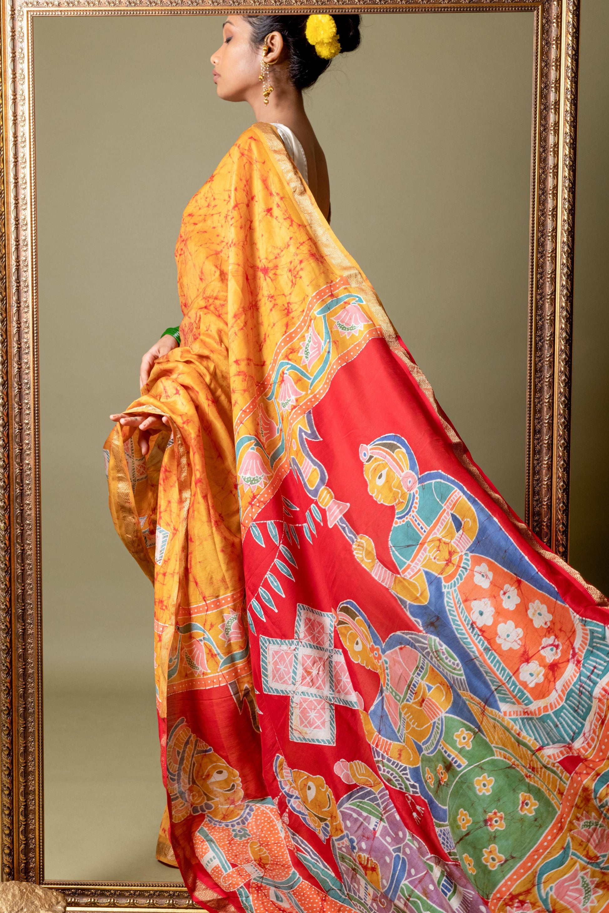 Narmada - Vivah Batik Phad Maheswari saree Kaisori