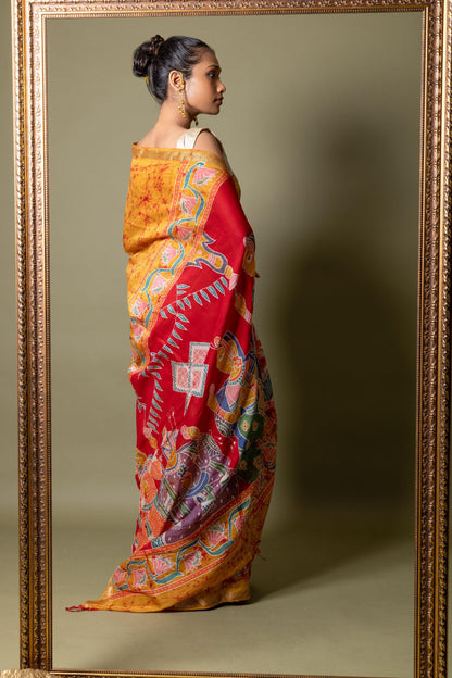 Narmada - Vivah Batik Phad Maheswari saree Kaisori