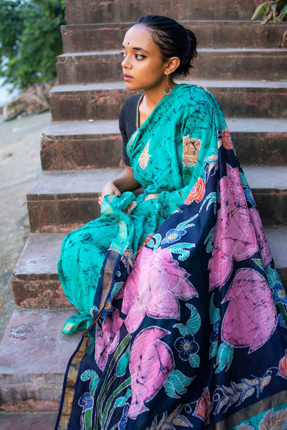 Padma - Narmada Batik Maheswari saree Kaisori