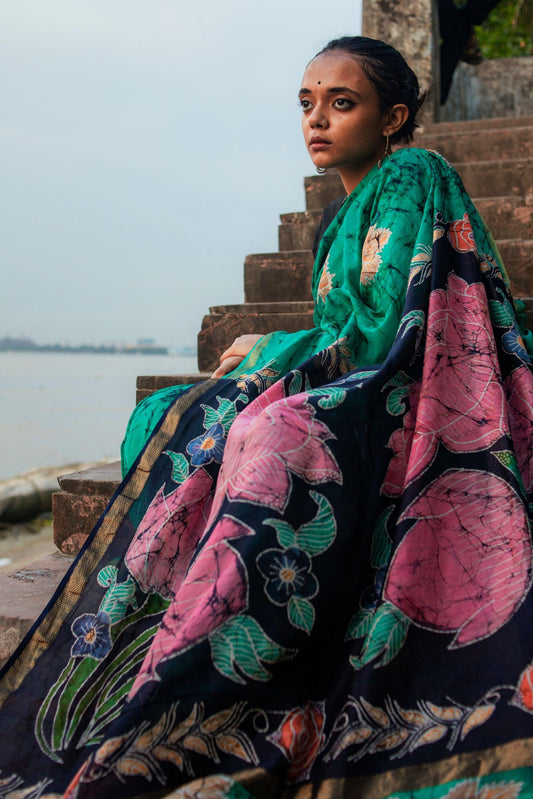 Padma - Narmada Batik Maheswari saree Kaisori