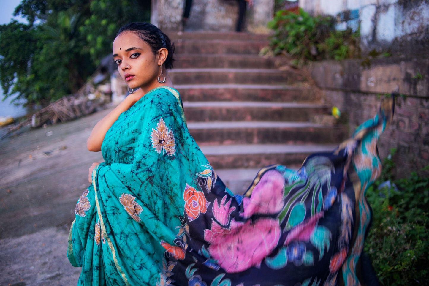 Padma - Narmada Batik Maheswari saree Kaisori