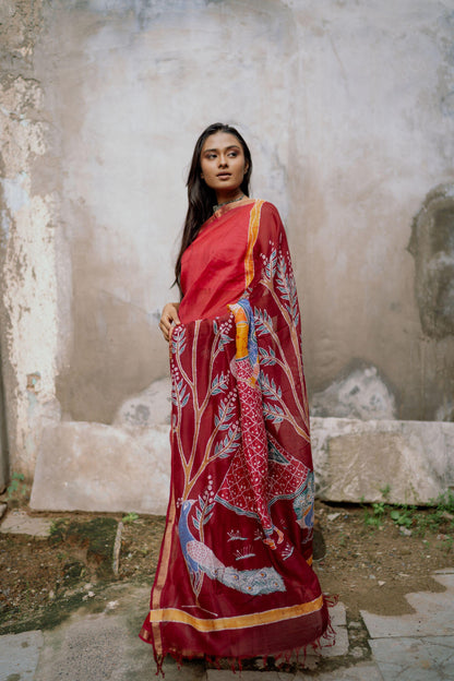 Ragini Bagh    -  Narmada Batik Maheswari saree Kaisori