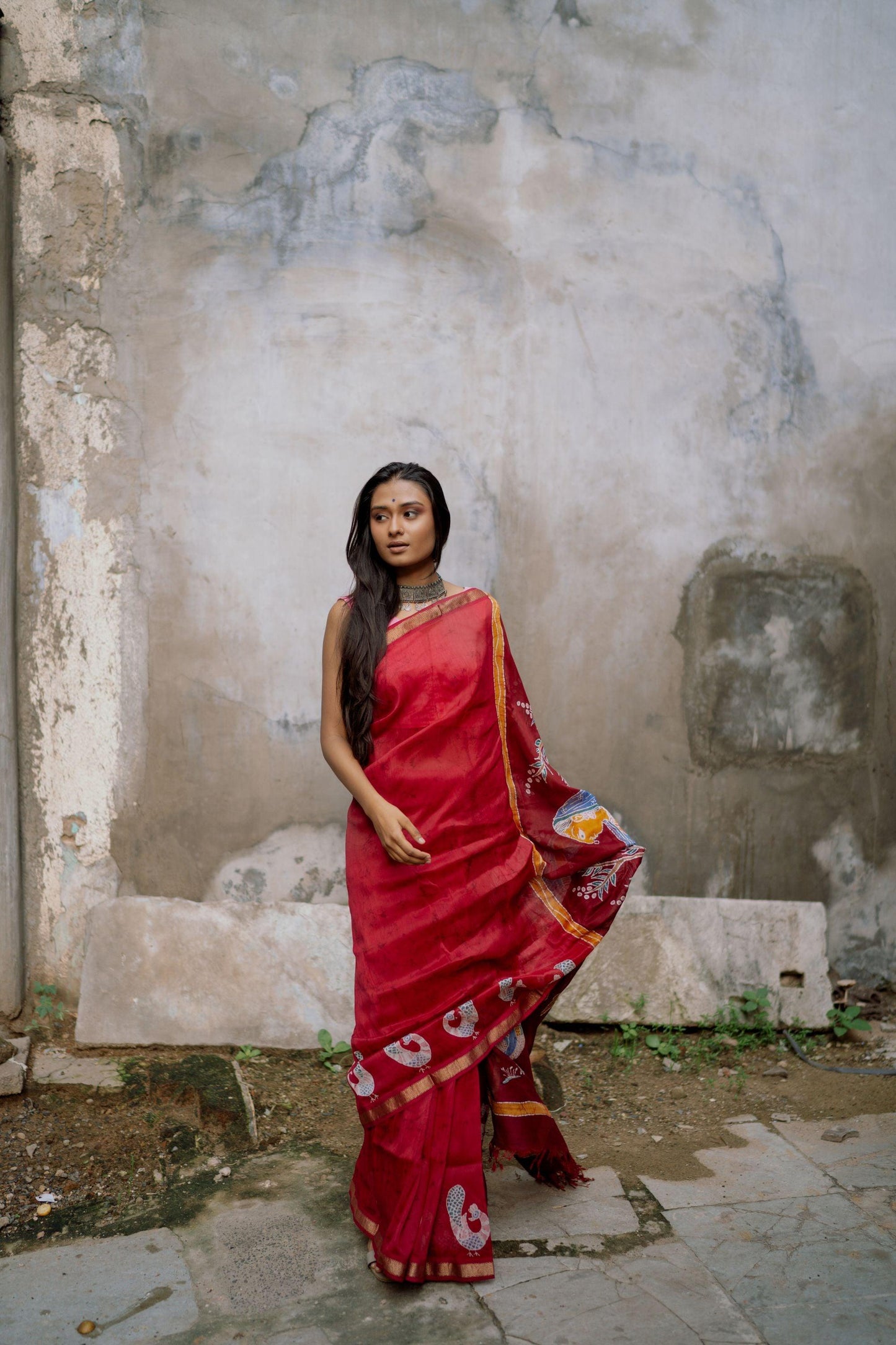 Ragini Bagh    -  Narmada Batik Maheswari saree Kaisori