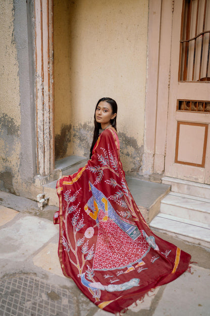 Ragini Bagh    -  Narmada Batik Maheswari saree Kaisori