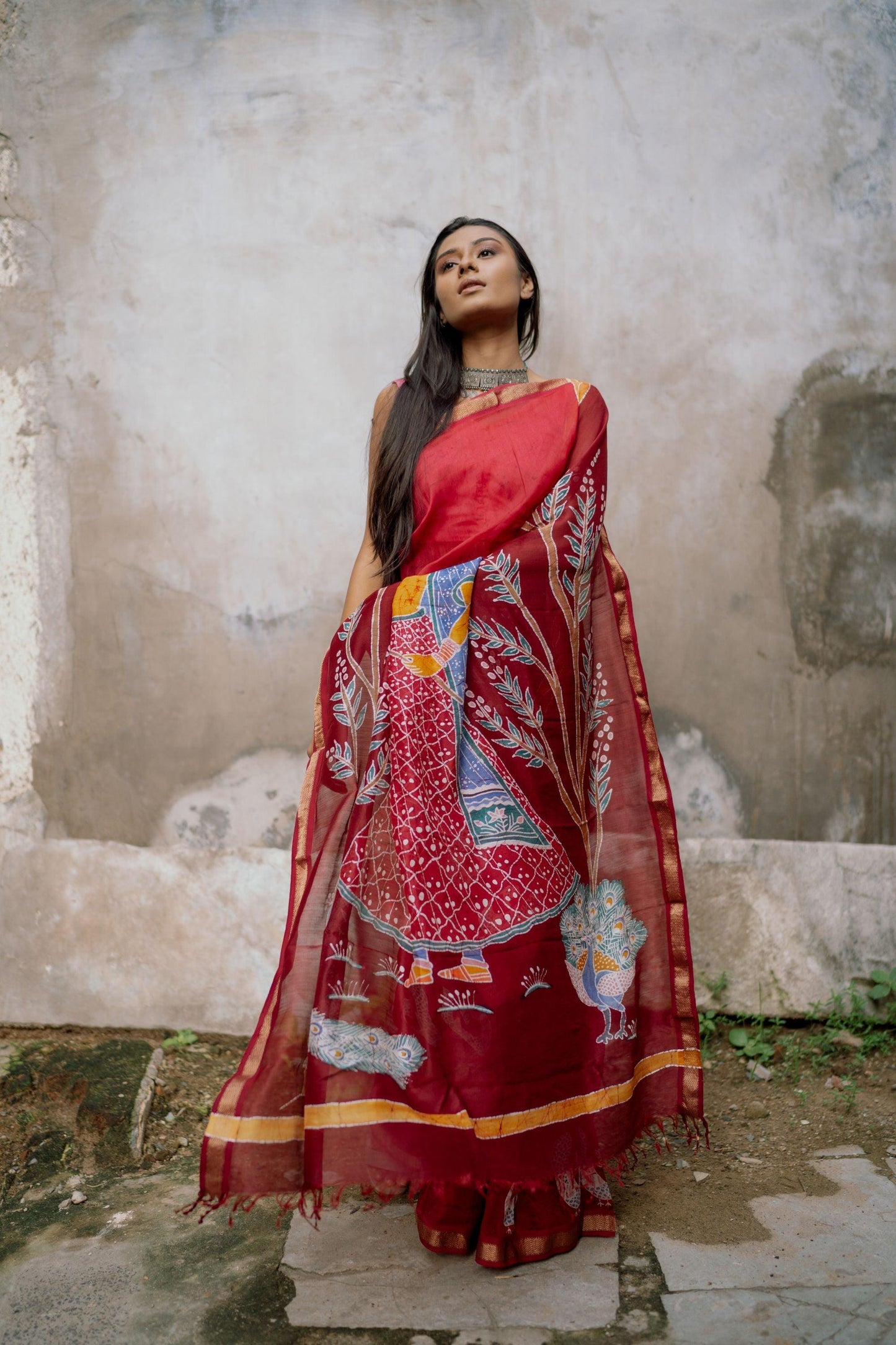 Ragini Bagh    -  Narmada Batik Maheswari saree Kaisori