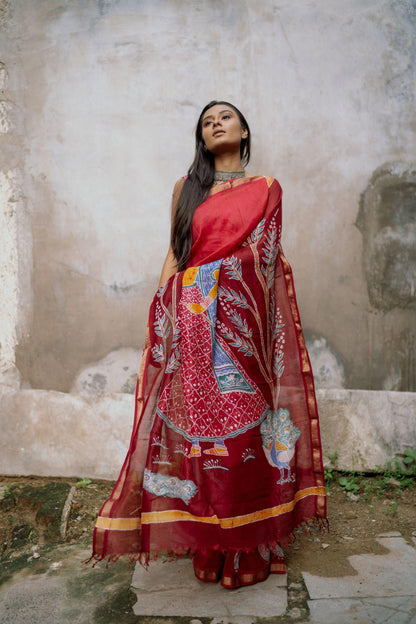 Ragini Bagh    -  Narmada Batik Maheswari saree Kaisori