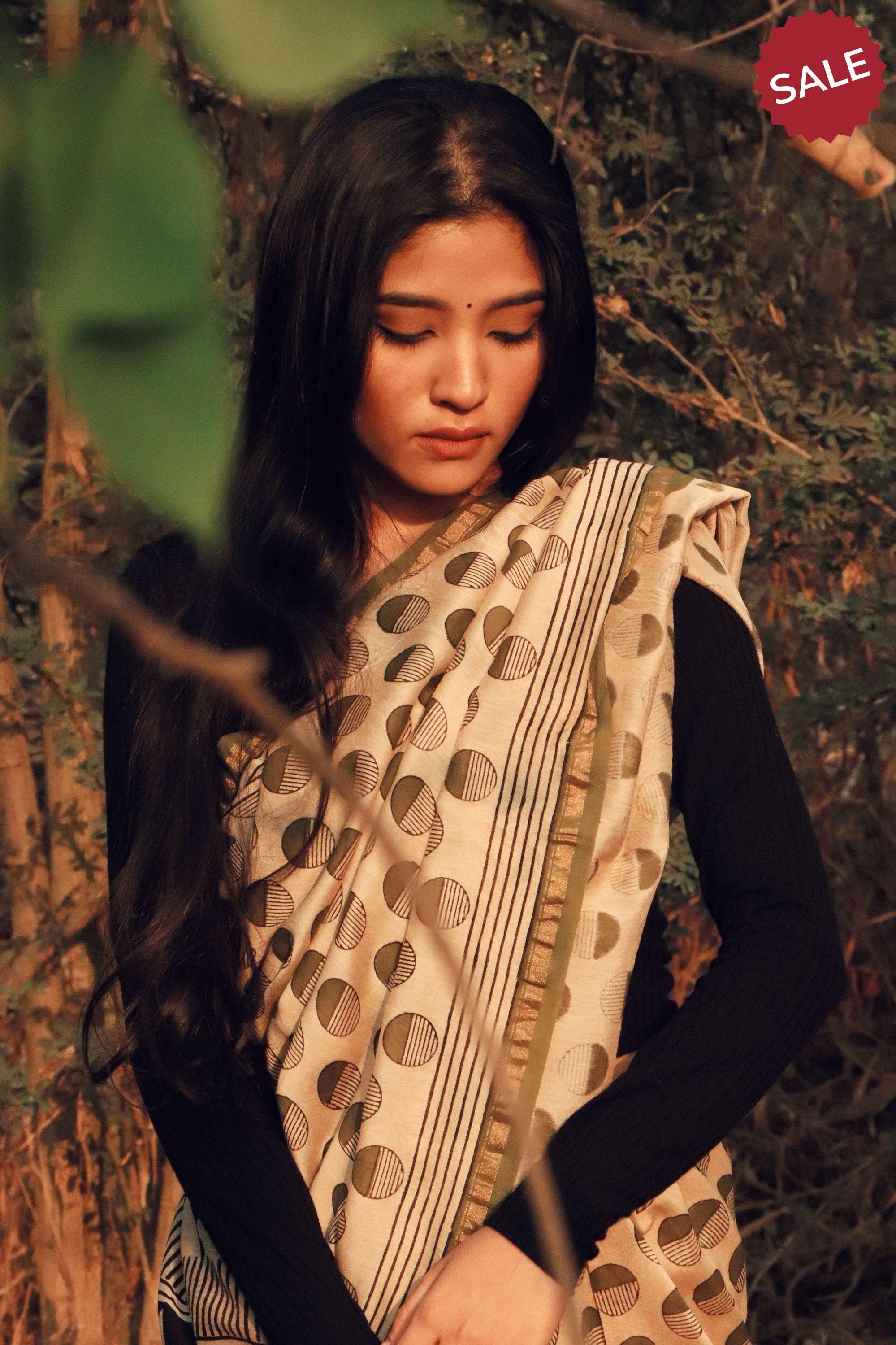 Roheda - Green Syahi Begar silk cotton saree Kaisori