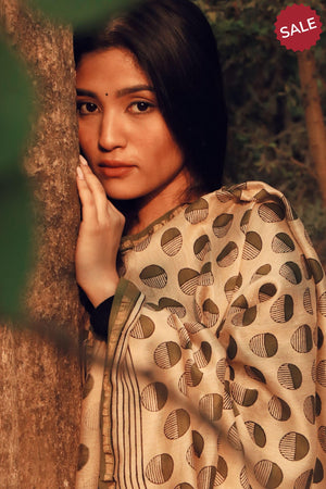 Roheda - Green Syahi Begar silk cotton saree Kaisori