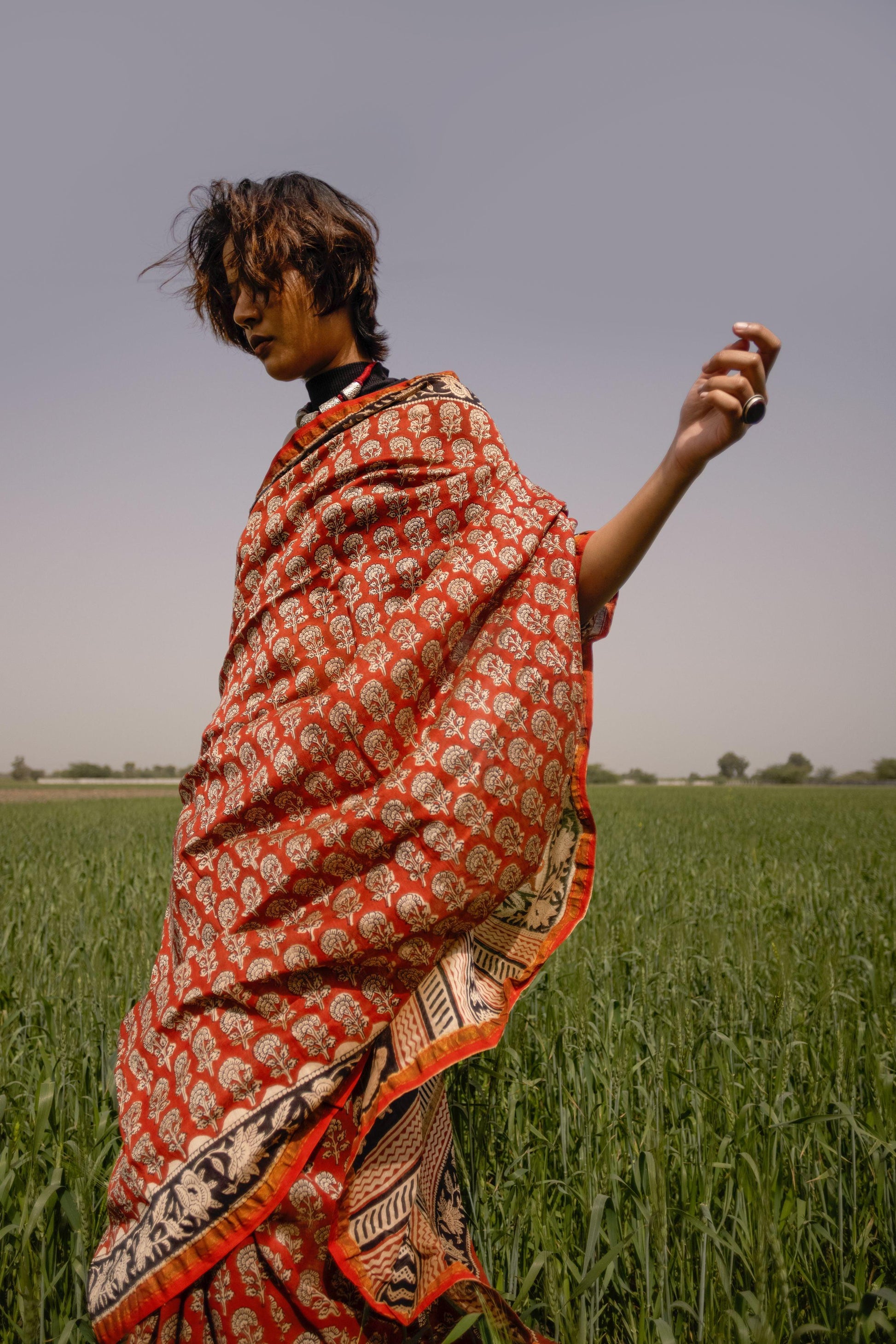 Roheda Gulab Syahi Begar Chanderi Saree Kaisori