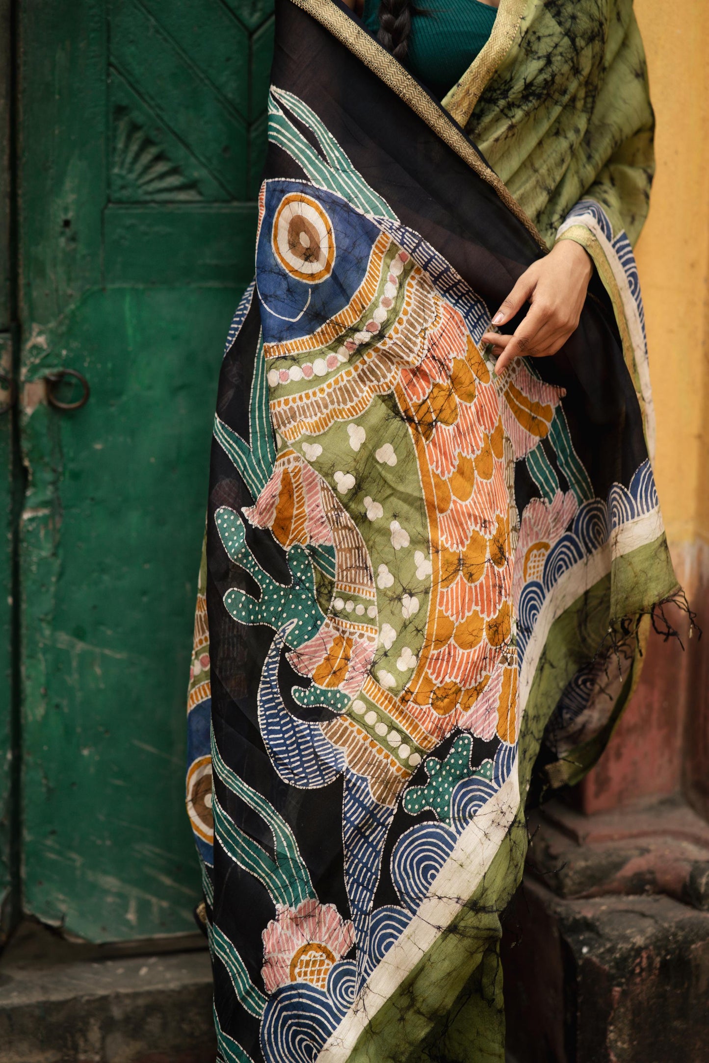 Batik Maheswari saree - Narmada- Meena